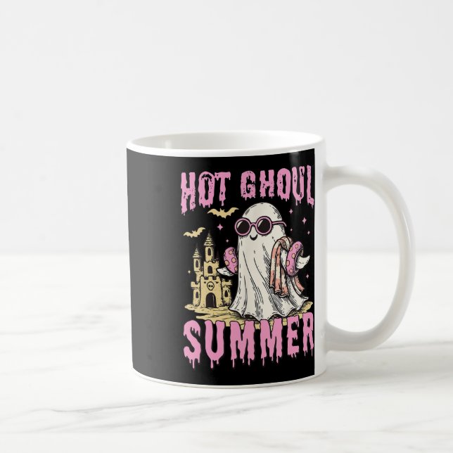 Summerween Hot Ghoul Summer Funny Cute Ghost Pool  Coffee Mug (Right)