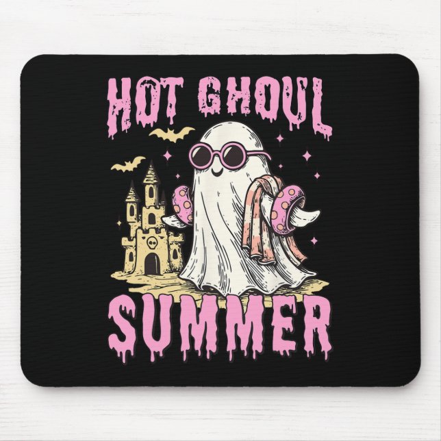 Summerween Hot Ghoul Summer Funny Cute Ghost Pool  Mouse Mat (Front)