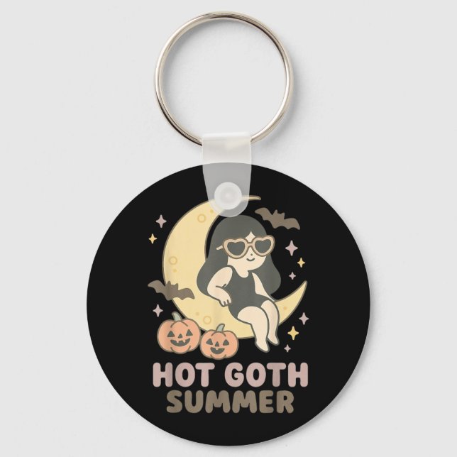 Summerween Hot Goth Summer Pastel Gothic Cute Key Ring (Front)