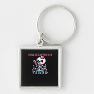 Summerween IceCream Skeleton Classic Key Ring