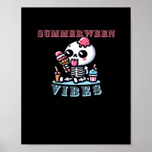 Summerween IceCream Skeleton Classic Poster