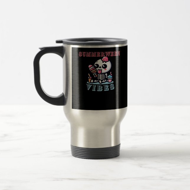 Summerween IceCream Skeleton Classic Travel Mug (Left)
