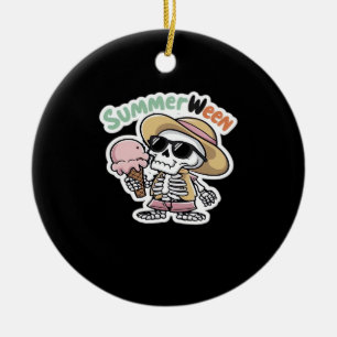 Summerween IceCream Skeleton Classic Viral Ceramic Tree Decoration