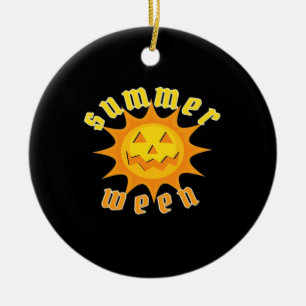 Summerween Jack O Lantern Sunshine Oversized Ceramic Tree Decoration