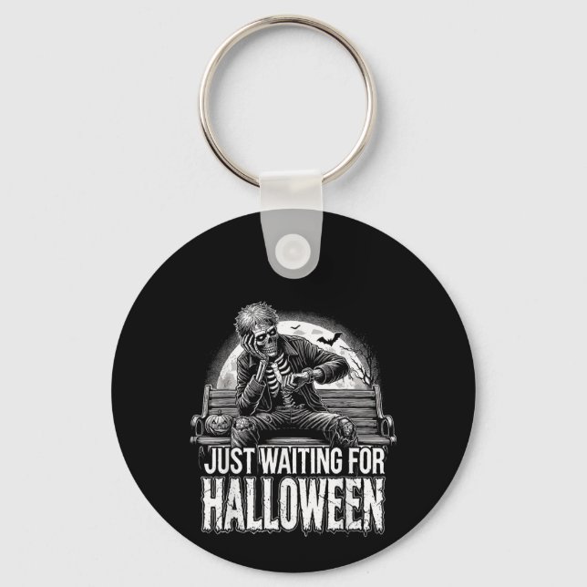 Summerween Just Waiting For Halloween Halloween Su Key Ring (Front)