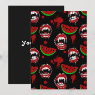 Summerween Party Funny Vampire Menu Invitation