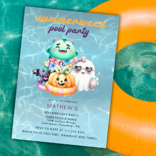 Summerween Pool Party Kids Birthday Party Any Age  Invitation