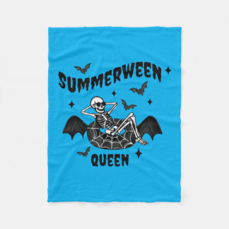 Summerween Queen Skeleton Fleece Blanket