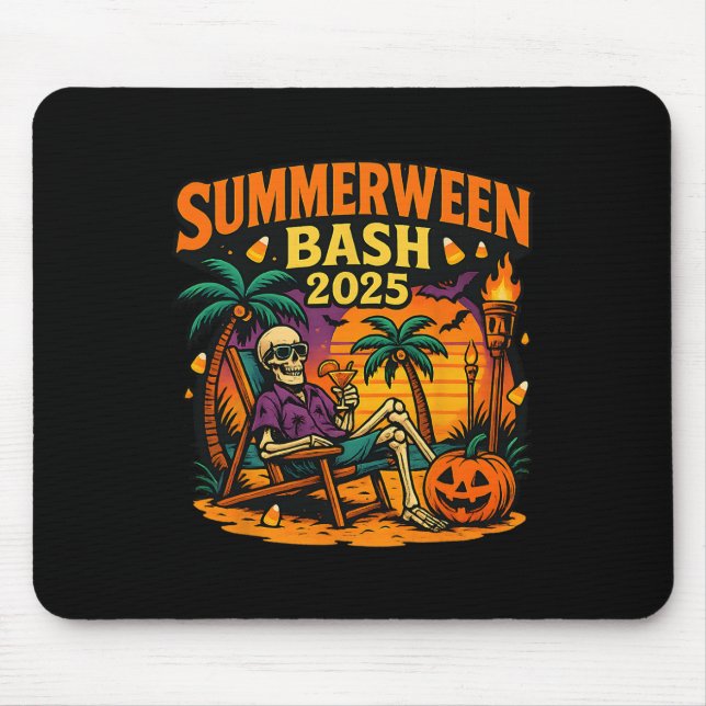 Summerween Sh 2025 Skeleton Beach Party Halloween  Mouse Mat (Front)