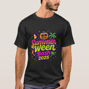 Summerween Sh 2025 Skeleton Beach Party Halloween T-Shirt
