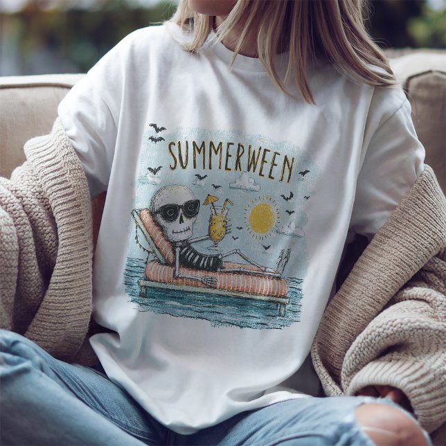 Summerween Skeleton Beach T-Shirt (Creator Uploaded)