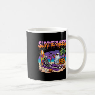 Summerween Skeleton Ghost Beach Funny Spooky Hallo Coffee Mug