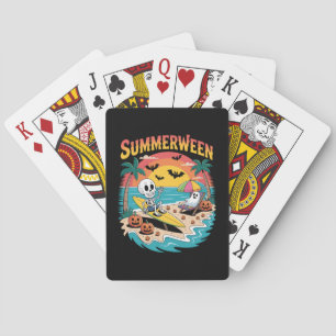 Summerween Skeleton Halloween Playing Cards