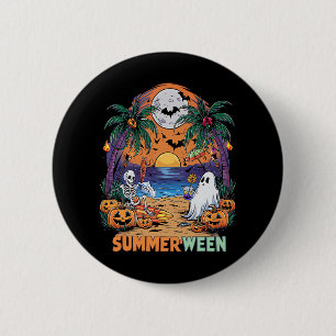 Summerween Skeleton Halloween Vibes 6 Cm Round Badge