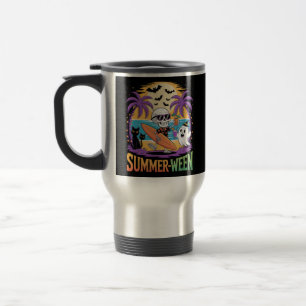Summerween Skeleton Party Halloween Travel Mug