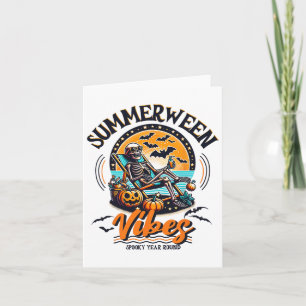 Summerween Skeleton Spooky Year Round Summer Hallo Card
