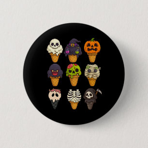 Summerween Skeleton Zombie Pumpkin Mummy Ice Cream 6 Cm Round Badge