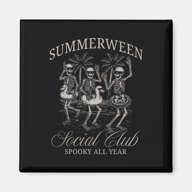 Summerween Social Club Skeleton Dancing Summer Hal Magnet (Front)