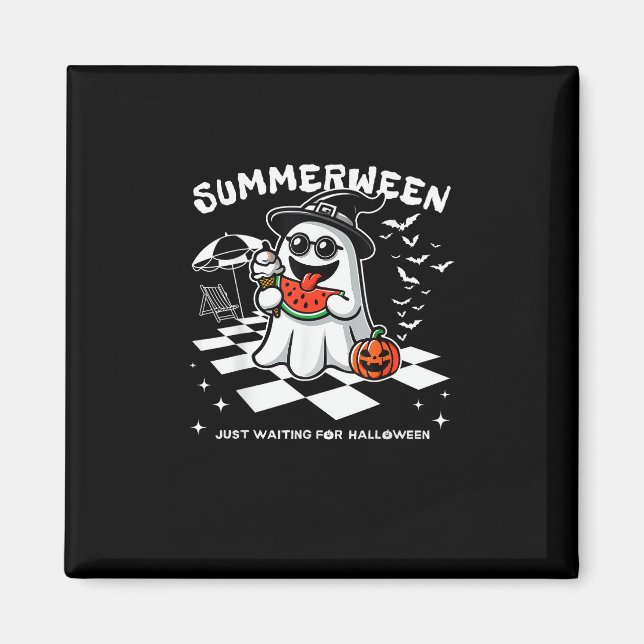 Summerween Spooky Halloween Summer Vibes Pumpkin G Magnet (Front)
