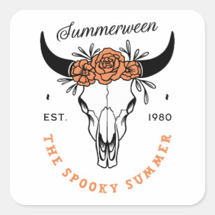 Summerween spooky summer party country aesthetic square sticker