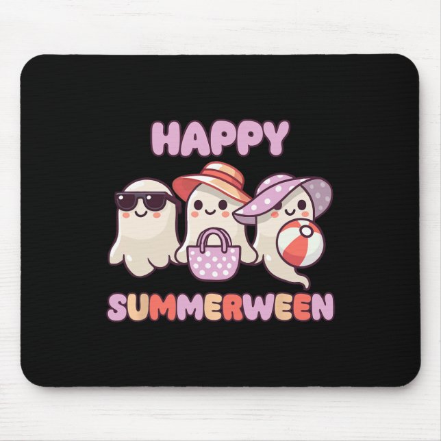 Summerween Summer Halloween Ghost  Mouse Mat (Front)