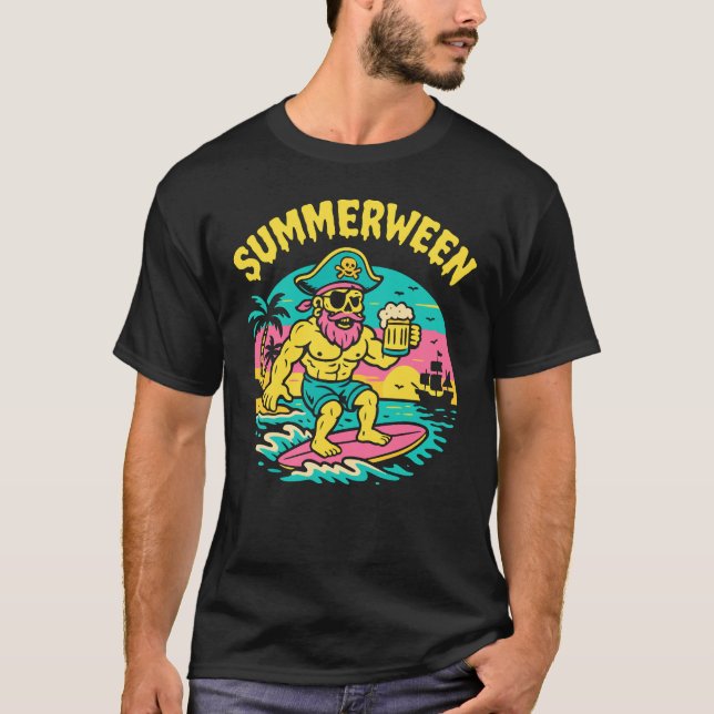 Summerween Summer Halloween Pirate Summerween T-Shirt (Front)