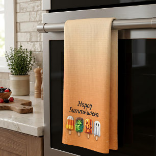 Summerween Summer Halloween Popsicles Tea Towel