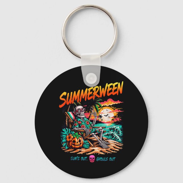 Summerween Suns Out Ghouls Out Skeleton Relaxing Key Ring (Front)