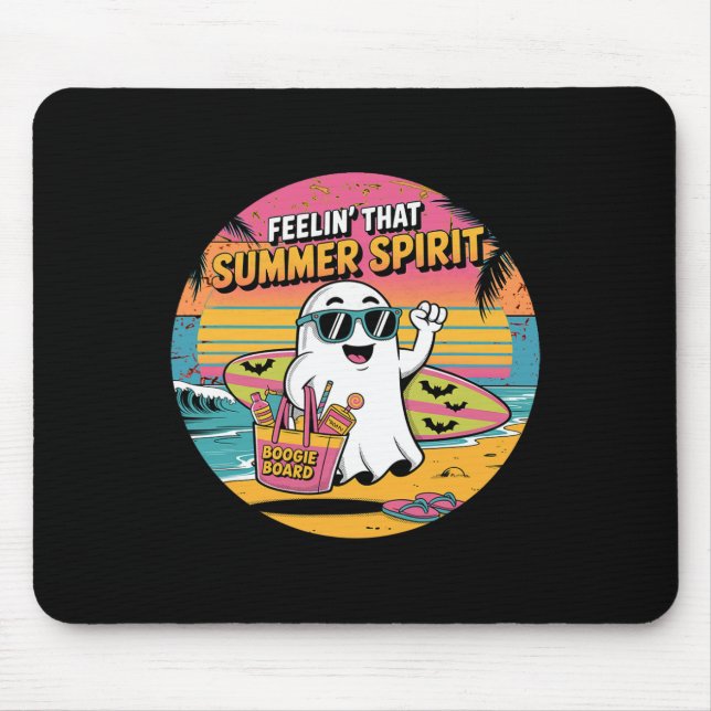 Summerween Surfing Summer Halloween Ghosts  Mouse Mat (Front)