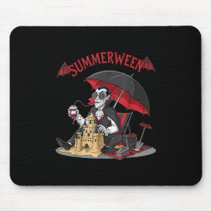 Summerween Vampire Beach Dracula Sandcastle Gothic Mouse Mat