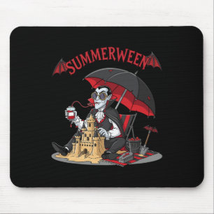 Summerween Vampire Beach Dracula Sandcastle Gothic Mouse Mat
