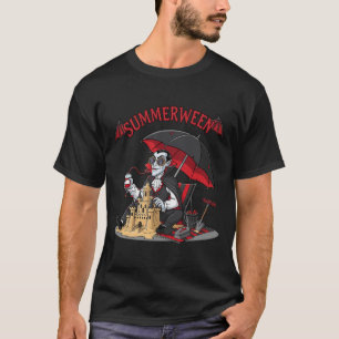 Summerween Vampire Beach Dracula Sandcastle Gothic T-Shirt