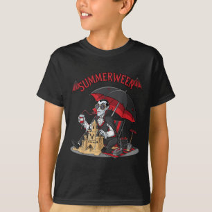 Summerween Vampire Beach Dracula Sandcastle Gothic T-Shirt