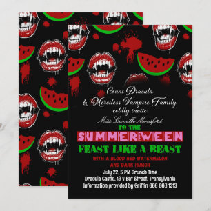 Summerween Vampire Party Funny Invitation