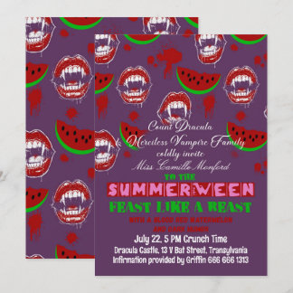 Summerween Vampire Party Spooky Summer Invitation