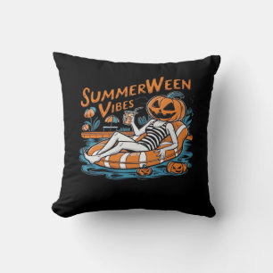 Summerween Vibes For Spooky Summer, Halloween Gift Cushion