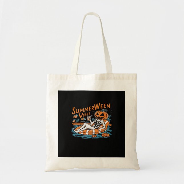 Summerween Vibes For Spooky Summer, Halloween Gift Tote Bag (Front)
