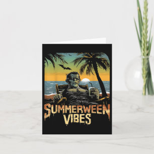 Summerween Vibes Frankenstein Summer Halloween Hol Card