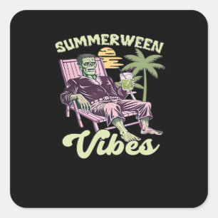 Summerween Vibes Halloween Classic Square Sticker