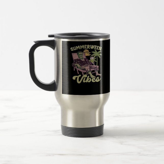 Summerween Vibes Halloween Classic Travel Mug (Left)