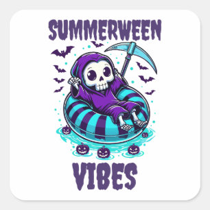 Summerween Vibes – Reaper Relaxed Square Sticker