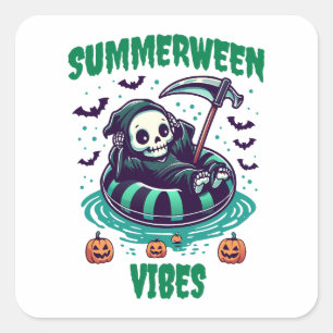 Summerween Vibes – Reaper Relaxed Square Sticker