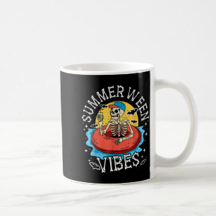 Summerween Vibes Skeleton Float Summer Halloween Coffee Mug