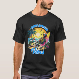 Summerween Vibes Skeleton Halloween Summer Party F T-Shirt