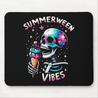 Summerween Vibes Skeleton Ice Cream Summer Hallowe Mouse Mat