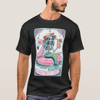 Summerween Vibes Skeleton Mermaid Tarot d Summer V T-Shirt