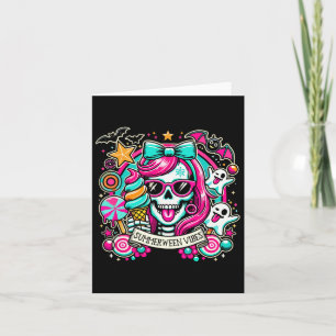 Summerween Vibes Skeleton Spooky Vacation Hallowee Card