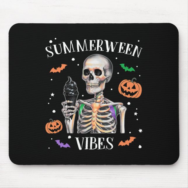 Summerween Vibes Skeleton Summer Halloween  Mouse Mat (Front)