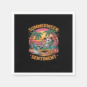 Summerween Vibes, Skeleton Summer Vacation, Summer Napkin