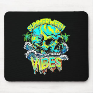 Summerween Vibes Skull Horror Beach Hello Summer B Mouse Mat